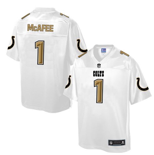 Men's Game Pat McAfee Nike Jersey White - #1 Pro Line Fashion NFL Indianapolis Colts